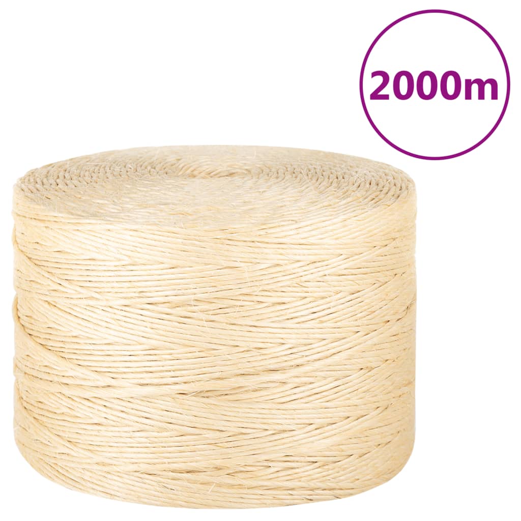 Vidaxl -Seil 3 mm 2000 m 100% Sisal
