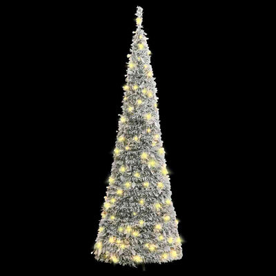 VIDAXL KUNSTKERSTBOOM POP-up mit Schnee 150 LEDs 180 cm