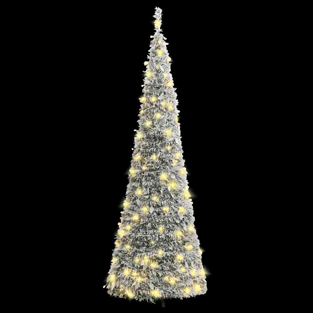 VIDAXL KUNSTKERSTBOOM POP-up mit Schnee 200 LEDs 210 cm