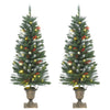 Vidaxl Künstliche Weihnachtsbäume 2 St 100 LEDs 120 cm Grün