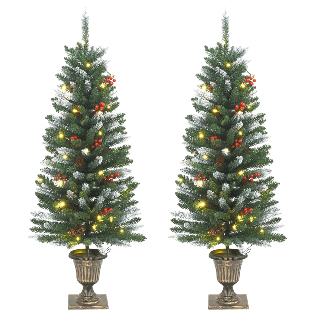 Vidaxl Künstliche Weihnachtsbäume 2 St 100 LEDs 120 cm Grün