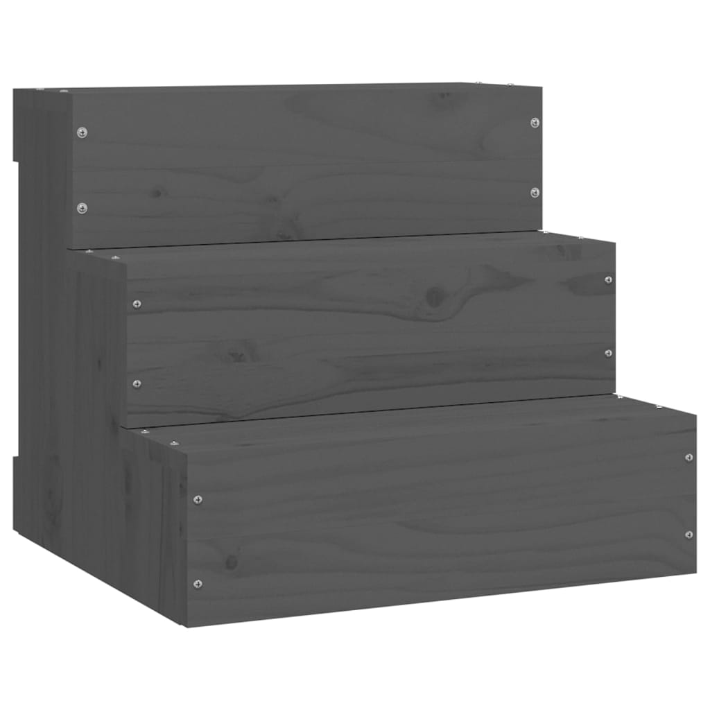 VIDAXL PET -Treppe 40x37,5x35 cm Festkiefergrau