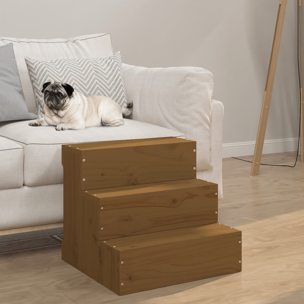 Vidaxl Pet Treppe 40x37,5x35 cm Festkiefer Honigbraun