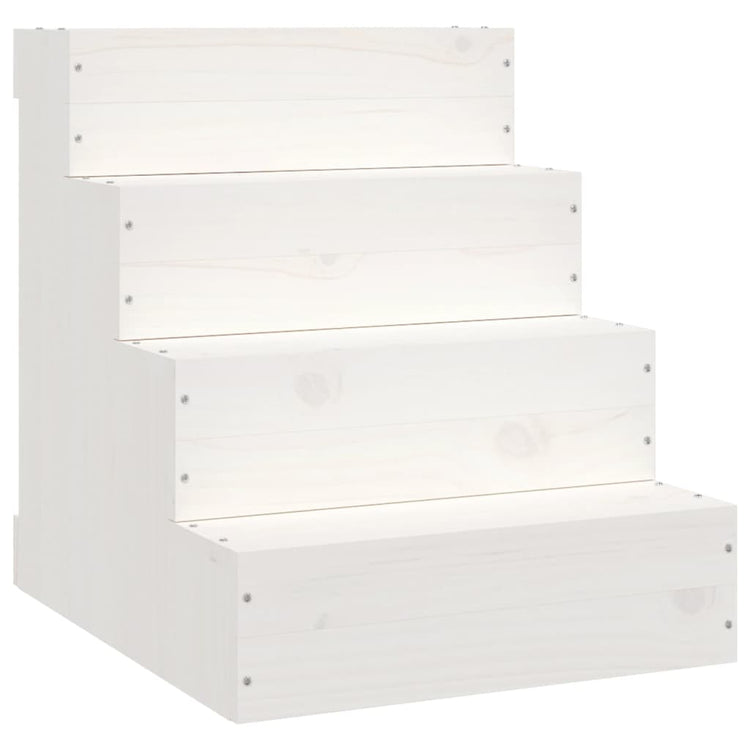 VIDAXL PET -Treppe 40x49x47 cm Festkiefer weiß