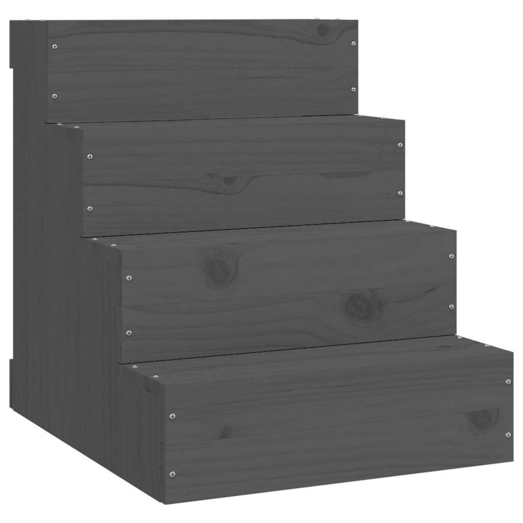 VIDAXL PET -Treppe 40x49x47 cm Festkieferngrau