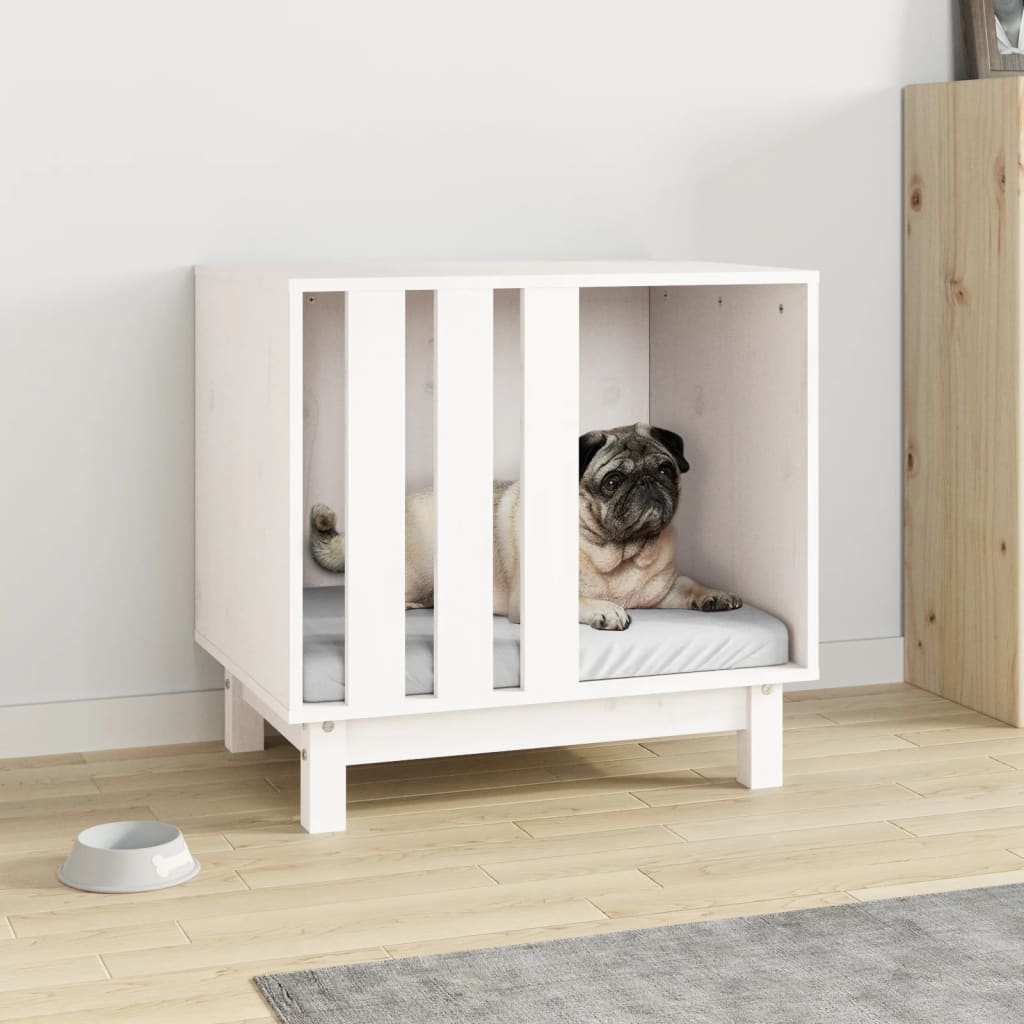 Vidaxl Hund Loft 60x45x57 cm Festkiefer weiß