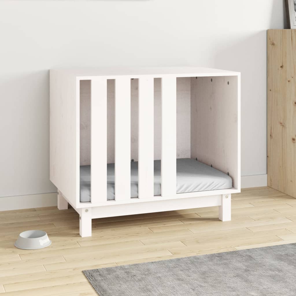 Vidaxl Hund Loft 70x50x62 cm Festkiefer weiß
