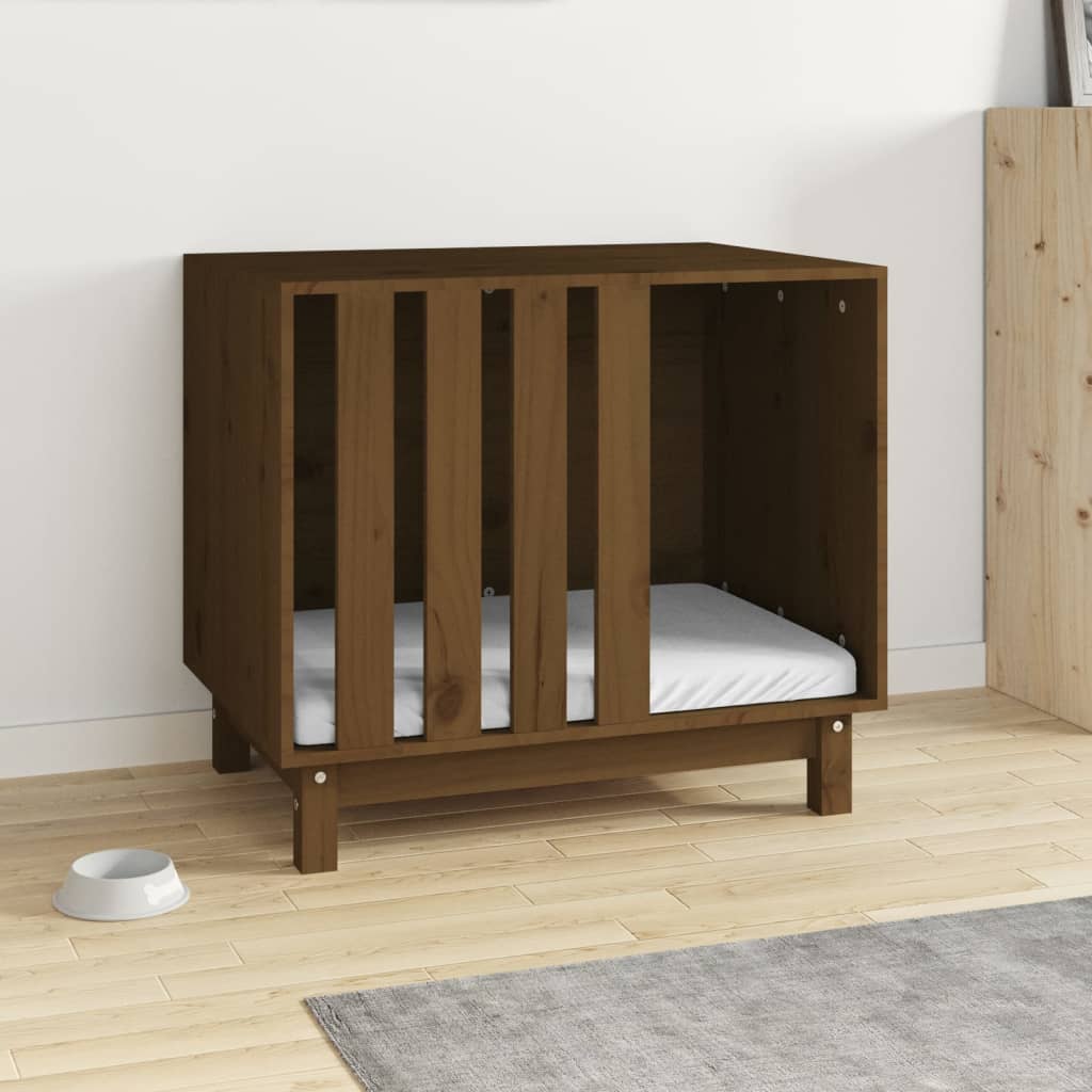 Vidaxl Hund Loft 70x50x62 cm Festkiefer Honigbraun