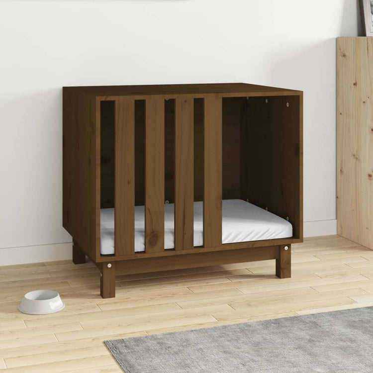 Vidaxl Hund Loft 70x50x62 cm Festkiefer Honigbraun
