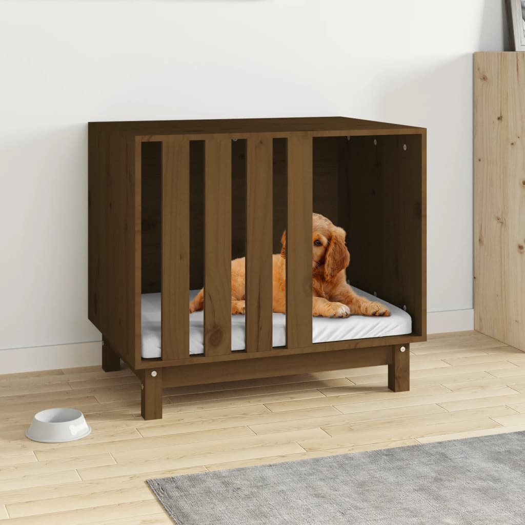 Vidaxl Hund Loft 70x50x62 cm Festkiefer Honigbraun