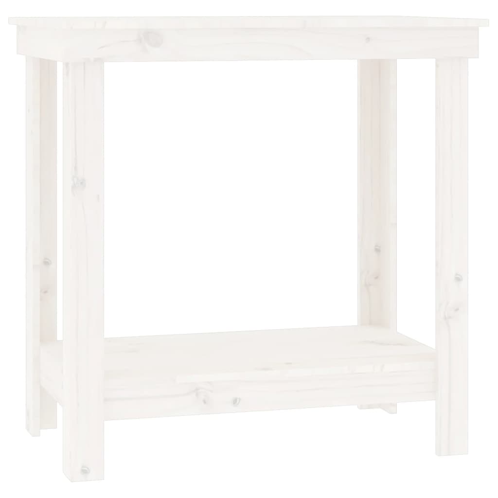 Vidaxl Workbench 80x50x80 cm Festkiefer weiß