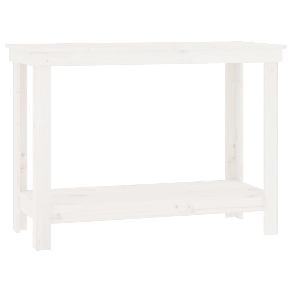 Vidaxl Workbench 110x50x80 cm Festkiefer weiß