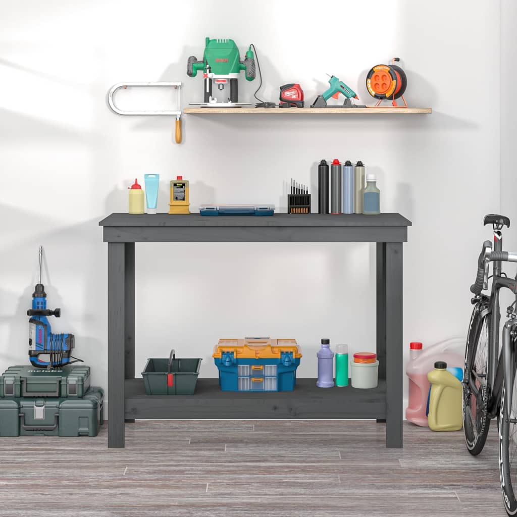 Vidaxl Workbench 110x50x80 cm Festkiefergrau
