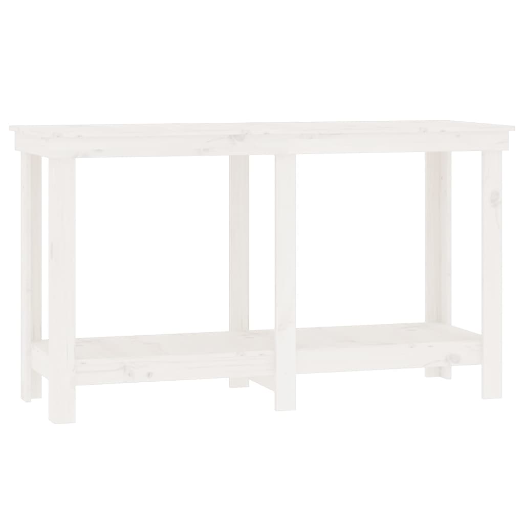Vidaxl Workbench 140x50x80 cm Festkiefer weiß