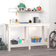 Vidaxl Workbench 140x50x80 cm Festkiefer weiß