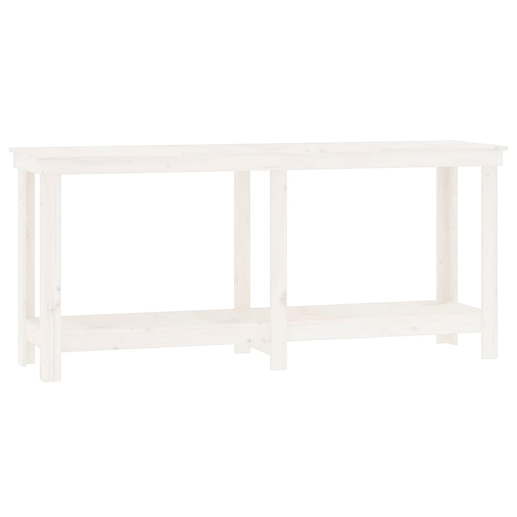 Vidaxl Workbench 180x50x80 cm Festkiefer weiß