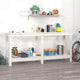 Vidaxl Workbench 180x50x80 cm Festkiefer weiß