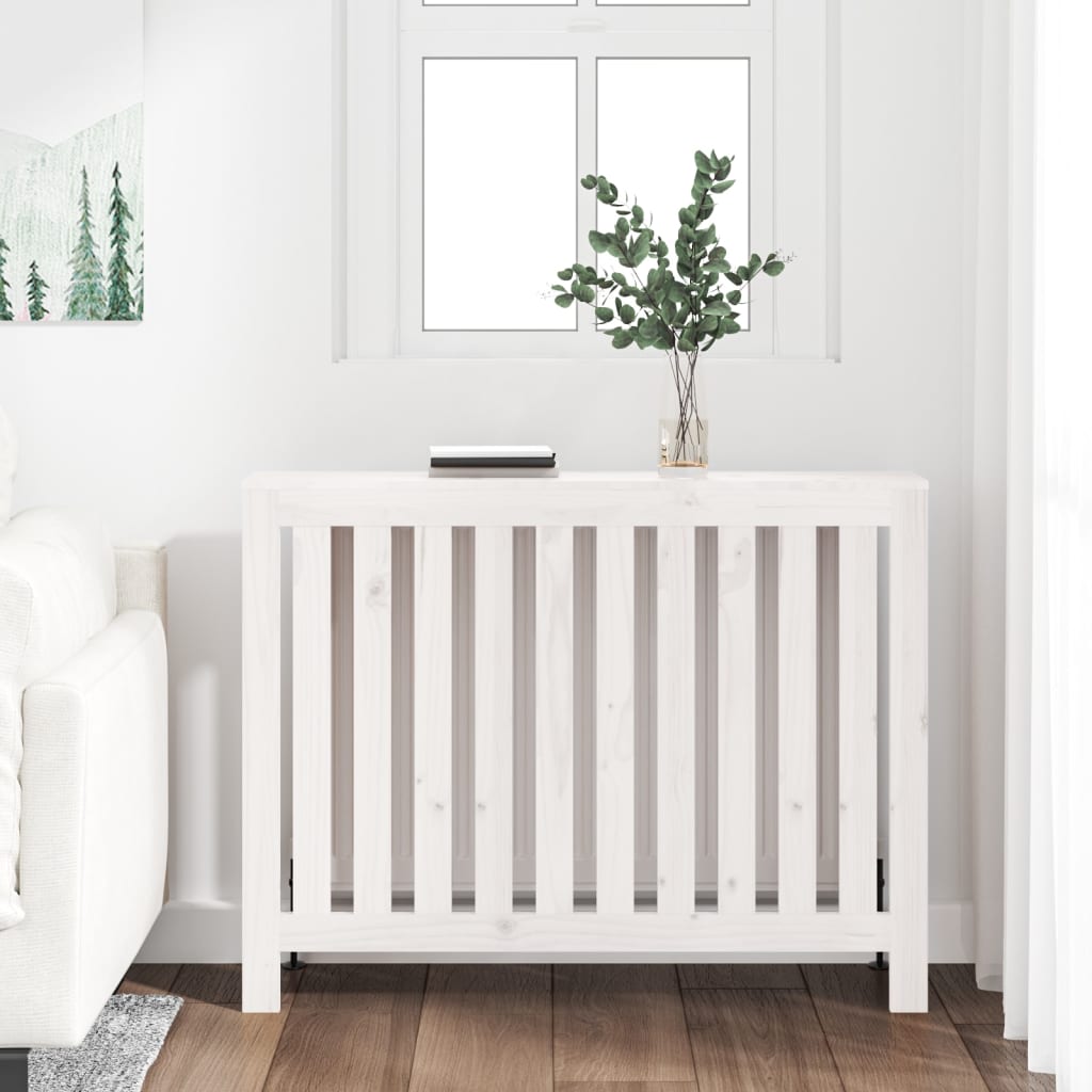 VIDAXL -Radiatorkonstruktion 108,5 x 19 x 84 cm Festkieferweiß weiß