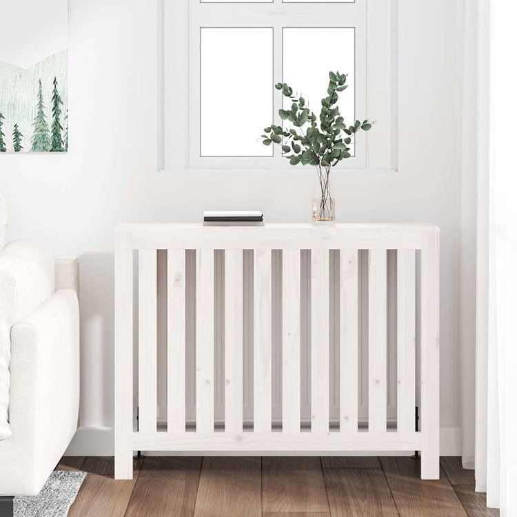 VIDAXL -Radiatorkonstruktion 108,5 x 19 x 84 cm Festkieferweiß weiß