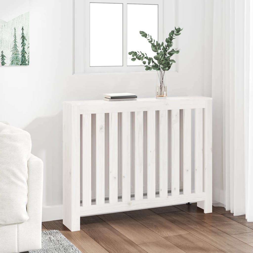 VIDAXL -Radiatorkonstruktion 108,5 x 19 x 84 cm Festkieferweiß weiß