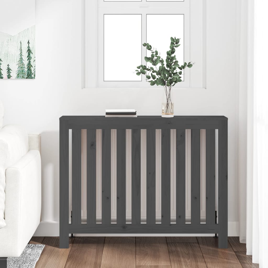 VIDAXL -Radiatorkonstruktion 108,5 x 19 x 84 cm Festkiefer Holz grau