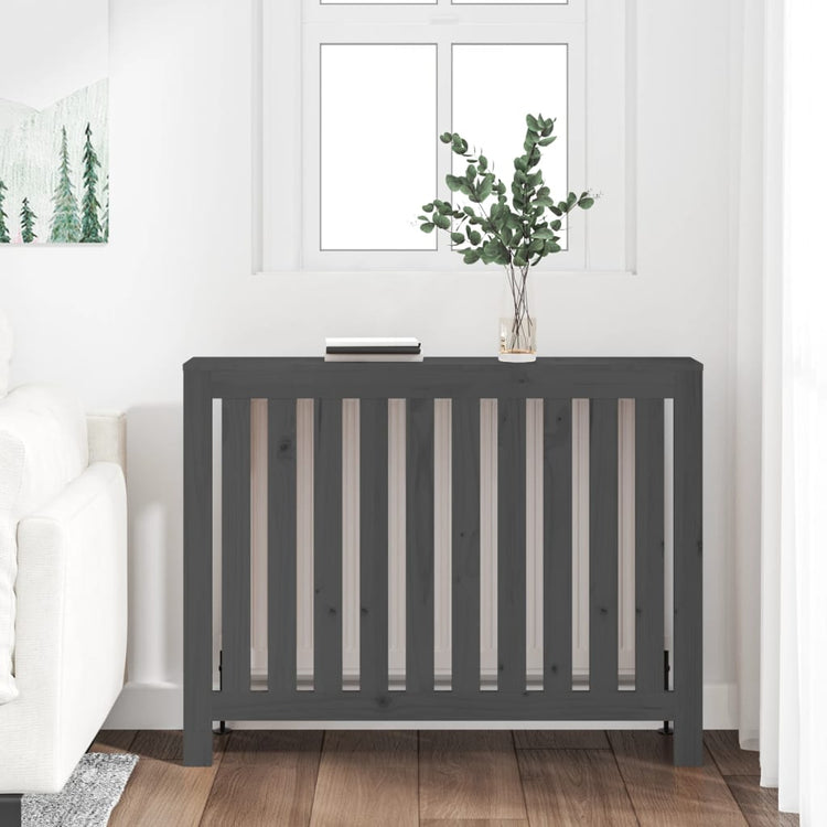 VIDAXL -Radiatorkonstruktion 108,5 x 19 x 84 cm Festkiefer Holz grau
