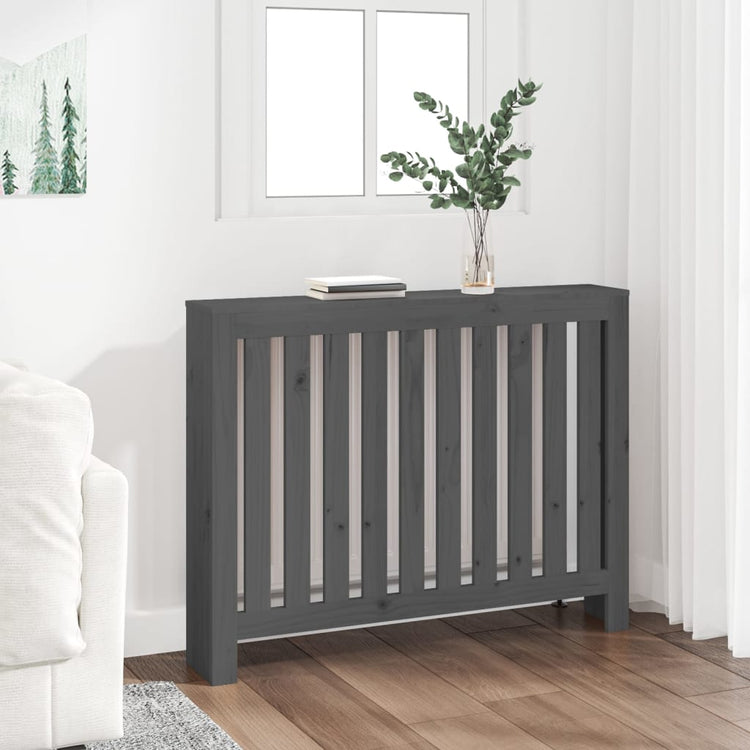 VIDAXL -Radiatorkonstruktion 108,5 x 19 x 84 cm Festkiefer Holz grau