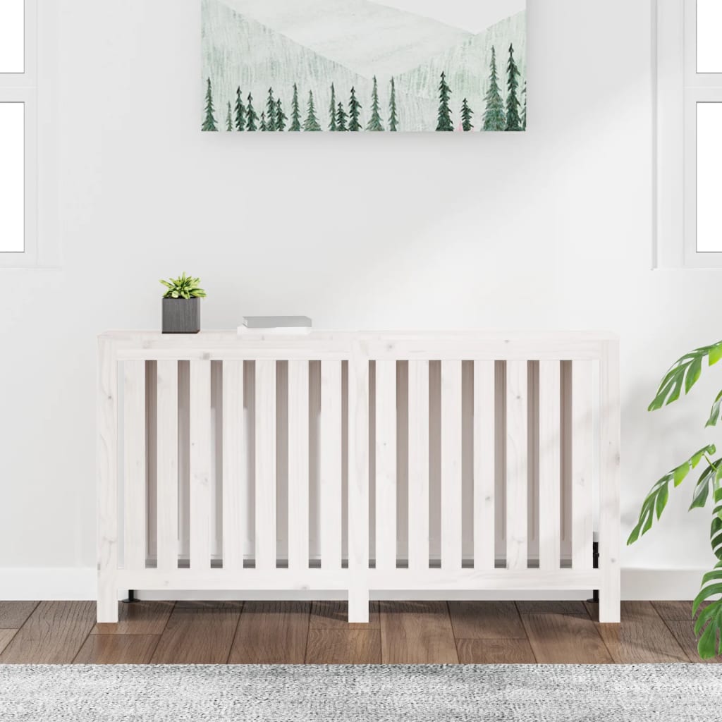 VIDAXL -Radiatorkonstruktion 153x19x84 cm Festkiefer weiß