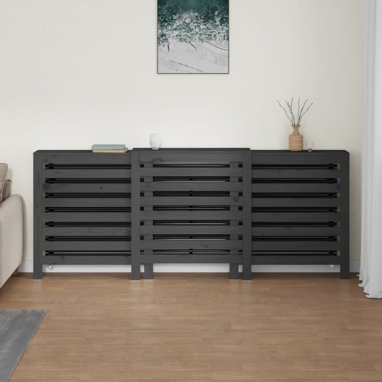 VIDAXL -Radiatorkonstruktion 210x21x85 cm Festkiefergrau grau