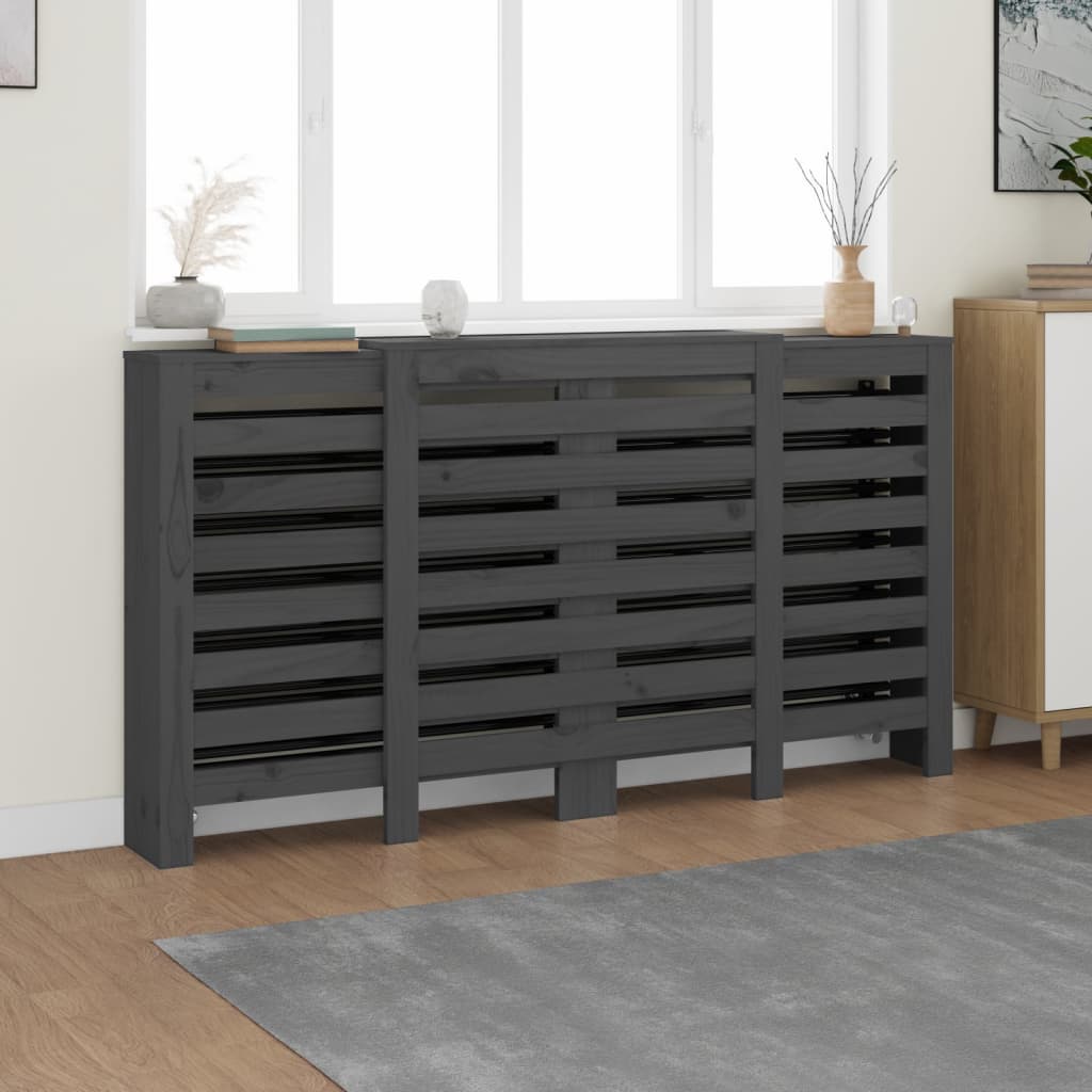 VIDAXL -Radiatorkonstruktion 210x21x85 cm Festkiefergrau grau