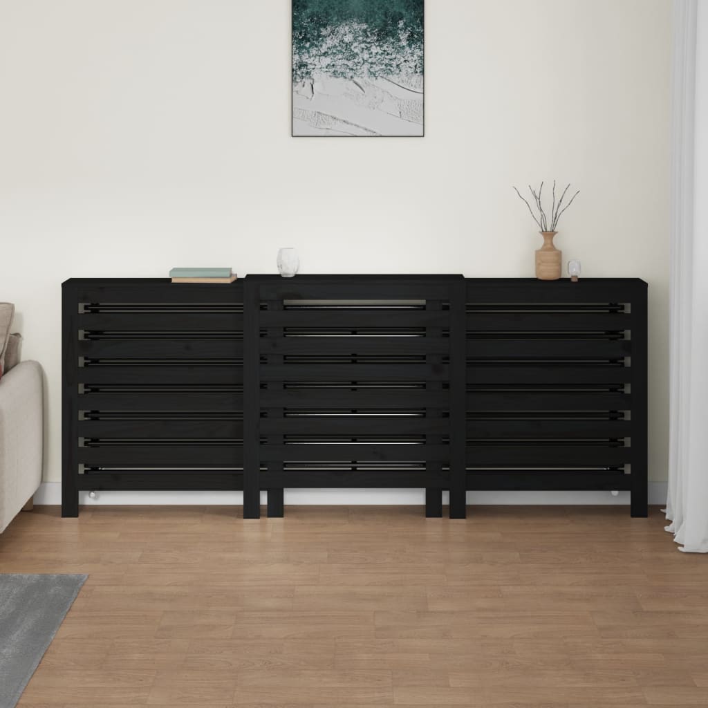 VIDAXL -Strahlungskonstruktion 210x21x85 cm Festkieferholz schwarz