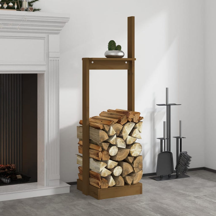 Vidaxl Holzblockhalter 33,5x30x110 cm Festkiefer Honigbraun