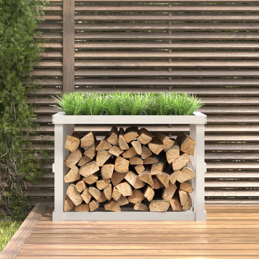 Vidaxl Holzblockhalter 108x52x74 cm Festkiefer weiß