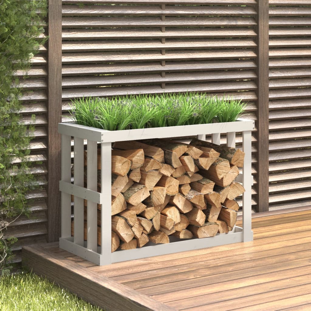Vidaxl Holzblockhalter 108x52x74 cm Festkiefer weiß