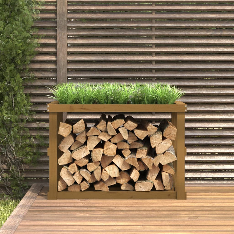 Vidaxl Holzblockhalter 108x52x74 cm Festkiefer Honigbraun