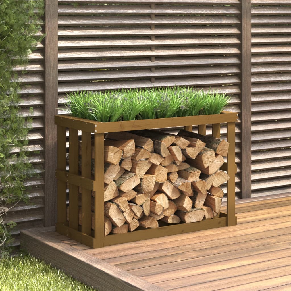 Vidaxl Holzblockhalter 108x52x74 cm Festkiefer Honigbraun