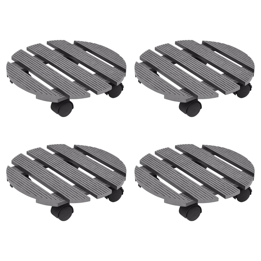 VIDAXL -Pflanzenwagen 4 Stcs Ø30x7,5 cm HKC Grau