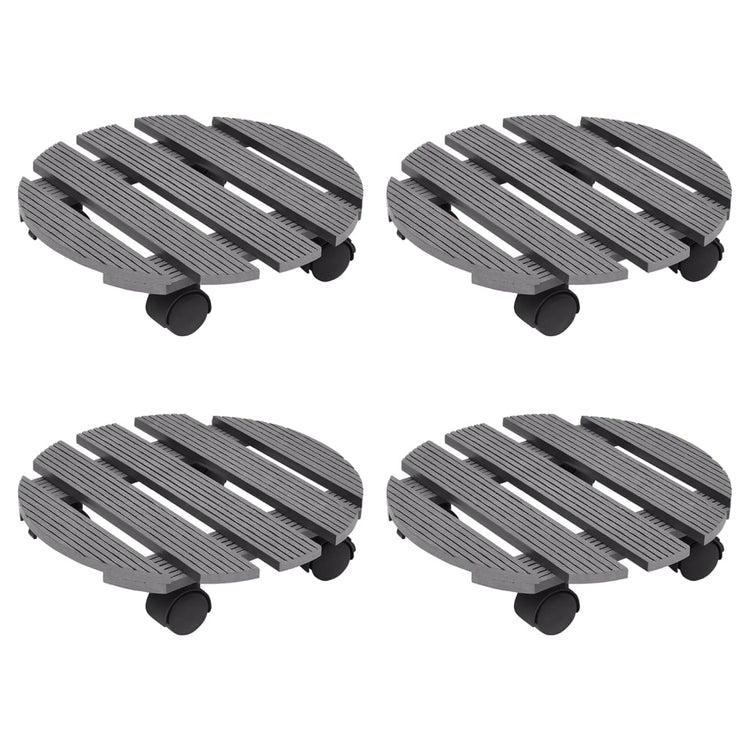 VIDAXL -Pflanzenwagen 4 Stcs Ø30x7,5 cm HKC Grau