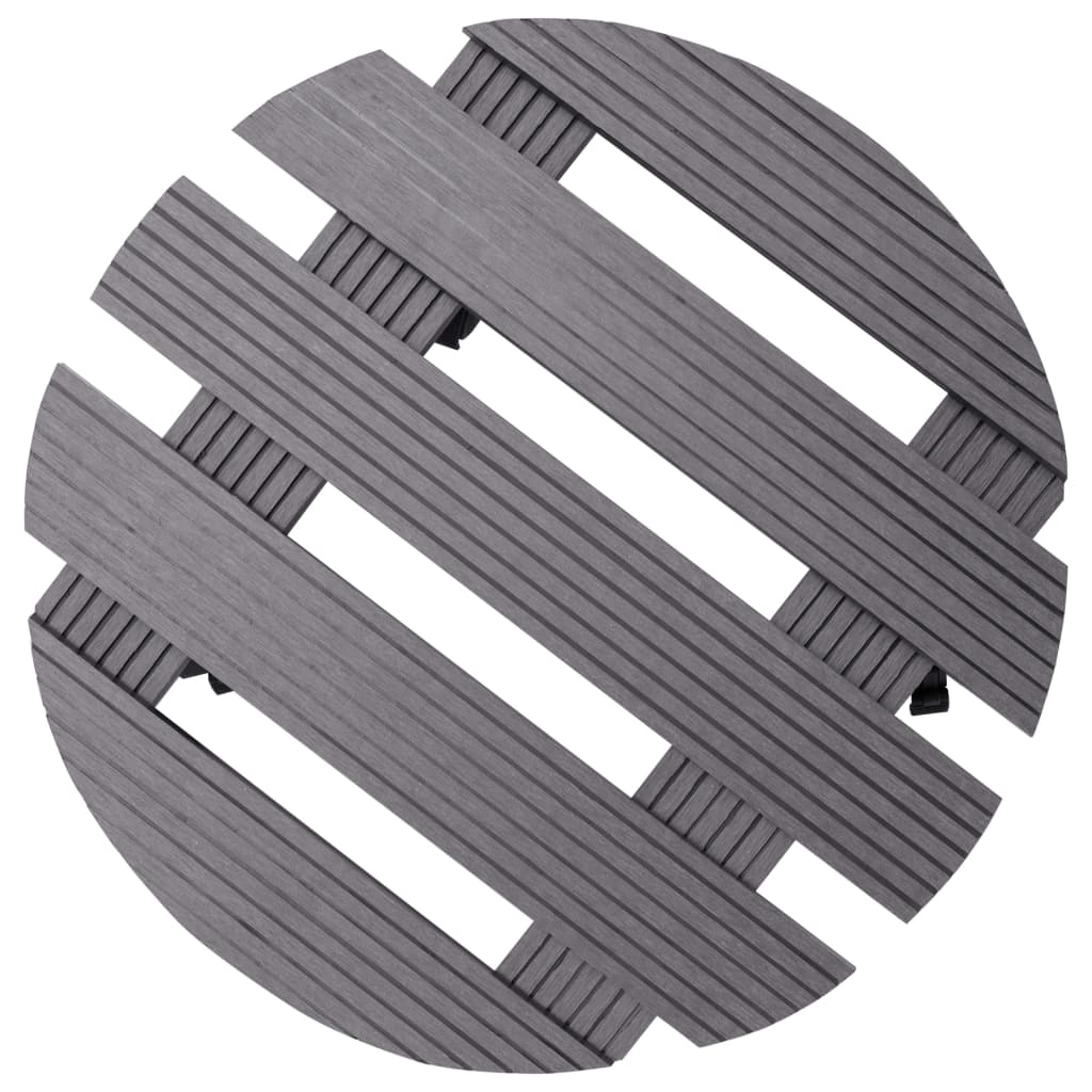 VIDAXL -Pflanzenwagen 4 Stcs Ø30x7,5 cm HKC Grau