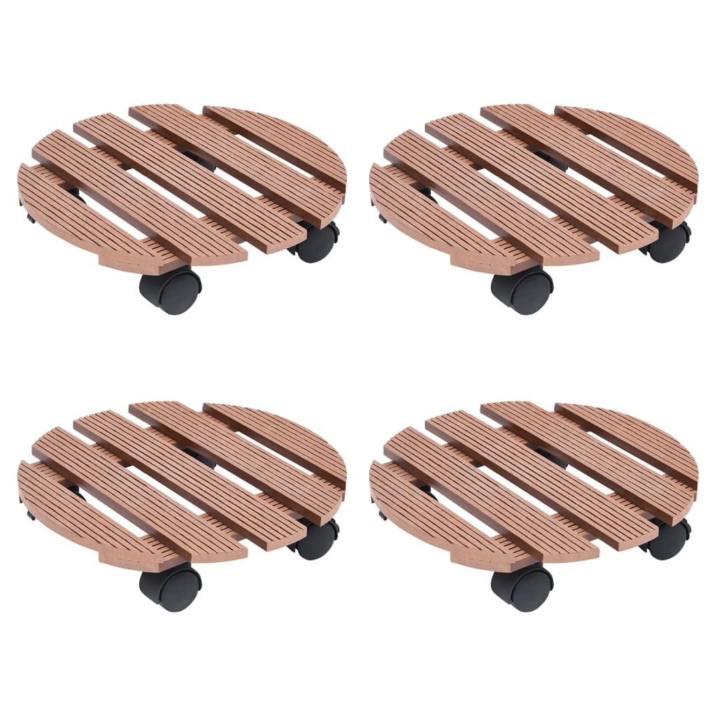 VIDAXL -Pflanzenwagen 4 Stcs Ø30x7,5 cm HKC Brown