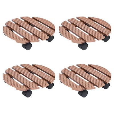VIDAXL -Pflanzenwagen 4 Stcs Ø30x7,5 cm HKC Brown