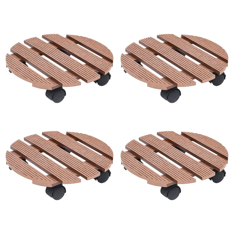 VIDAXL -Pflanzenwagen 4 Stcs Ø30x7,5 cm HKC Brown