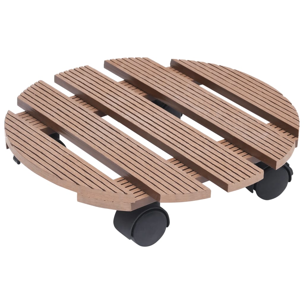 VIDAXL -Pflanzenwagen 4 Stcs Ø30x7,5 cm HKC Brown