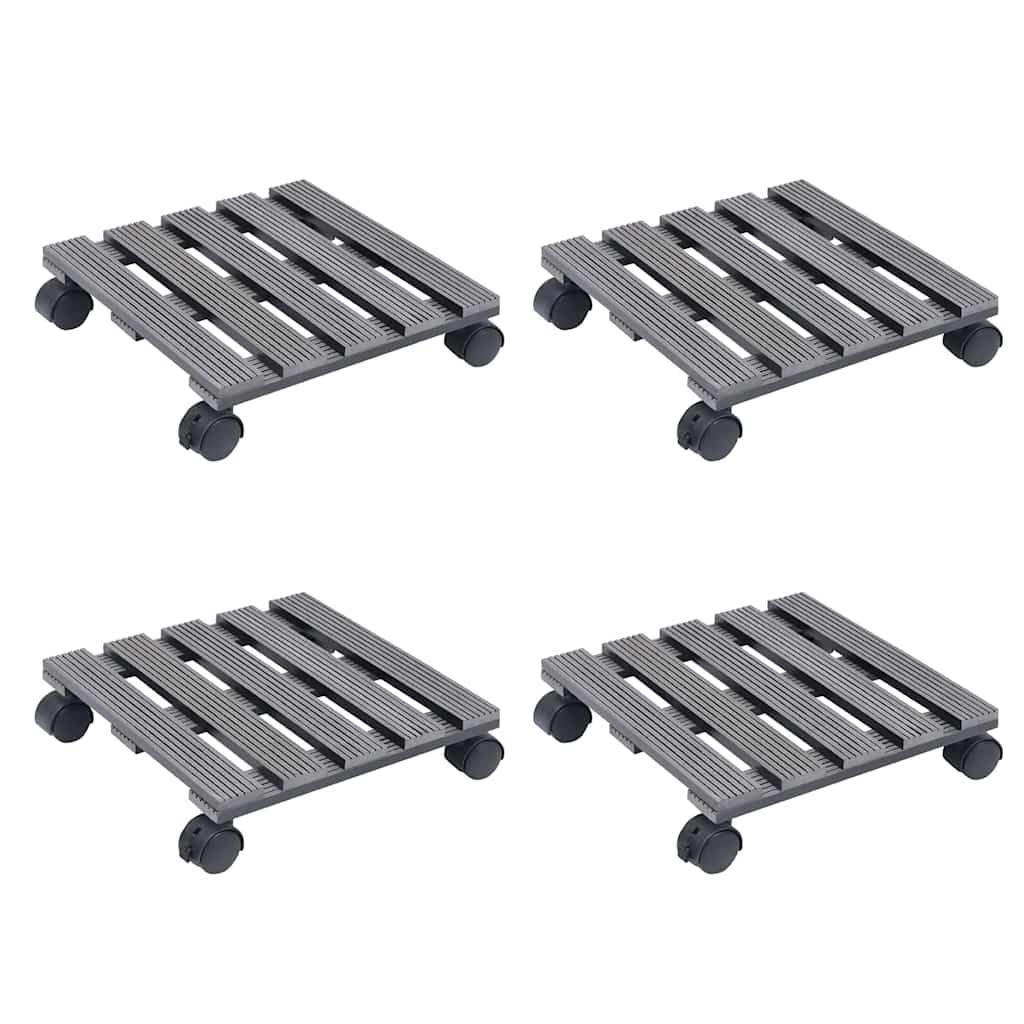 VIDAXL -Pflanzenwagen 4 ST 30x30x7,5 cm HKC Grau