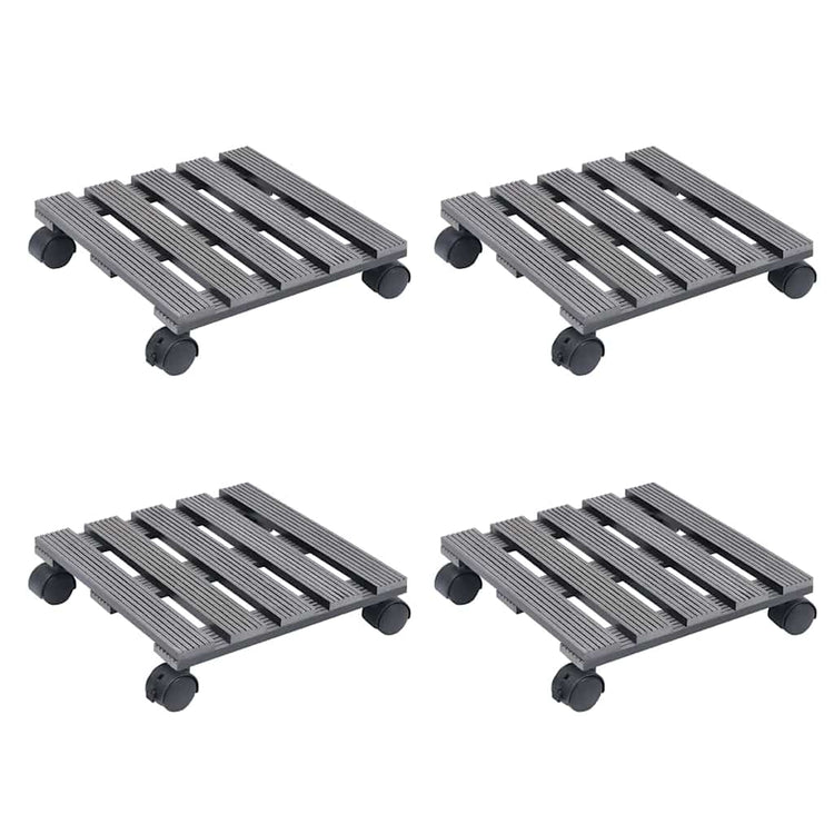 VIDAXL -Pflanzenwagen 4 ST 30x30x7,5 cm HKC Grau