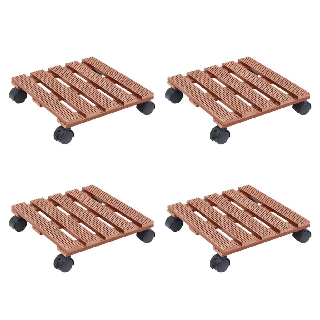 VIDAXL -Pflanzenwagen 4 ST 30x30x7,5 cm HKC Braun