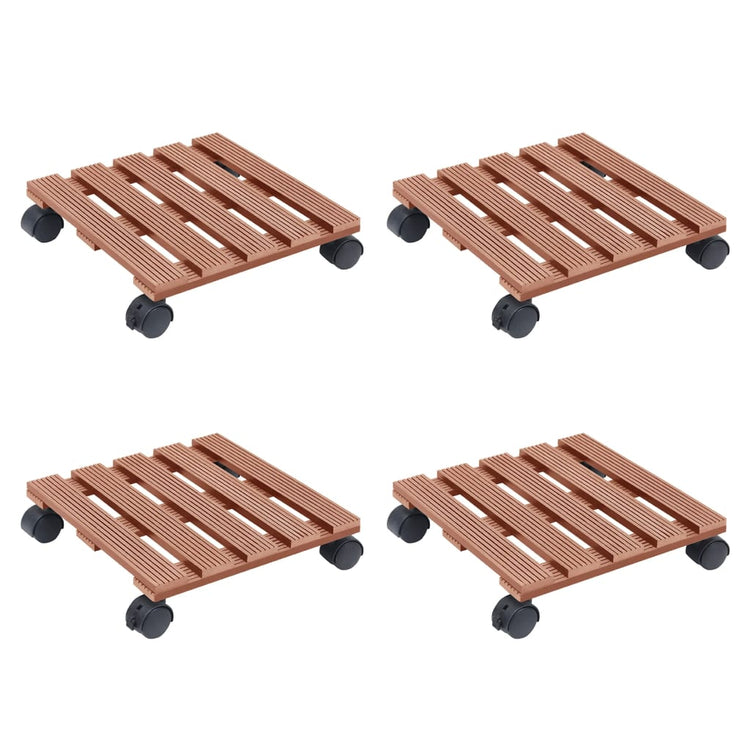VIDAXL -Pflanzenwagen 4 ST 30x30x7,5 cm HKC Braun