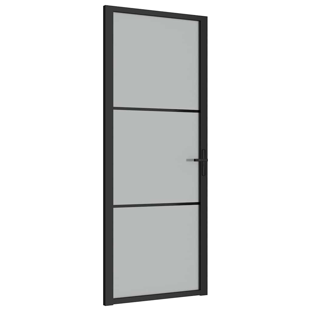 VIDAXL Innenür 83x201,5 cm Mattglas und Aluminiumschwarz