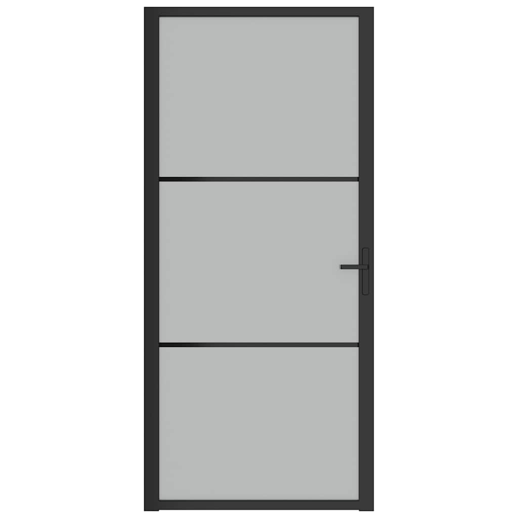 Vidaxl Innenür 93x201,5 cm Mattglas und Aluminiumschwarz
