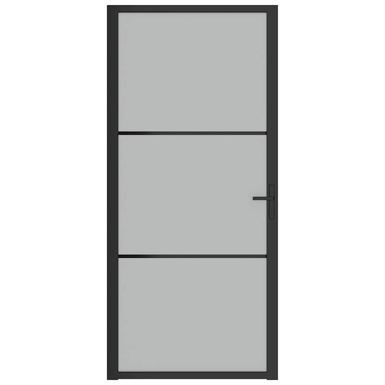 Vidaxl Innenür 93x201,5 cm Mattglas und Aluminiumschwarz